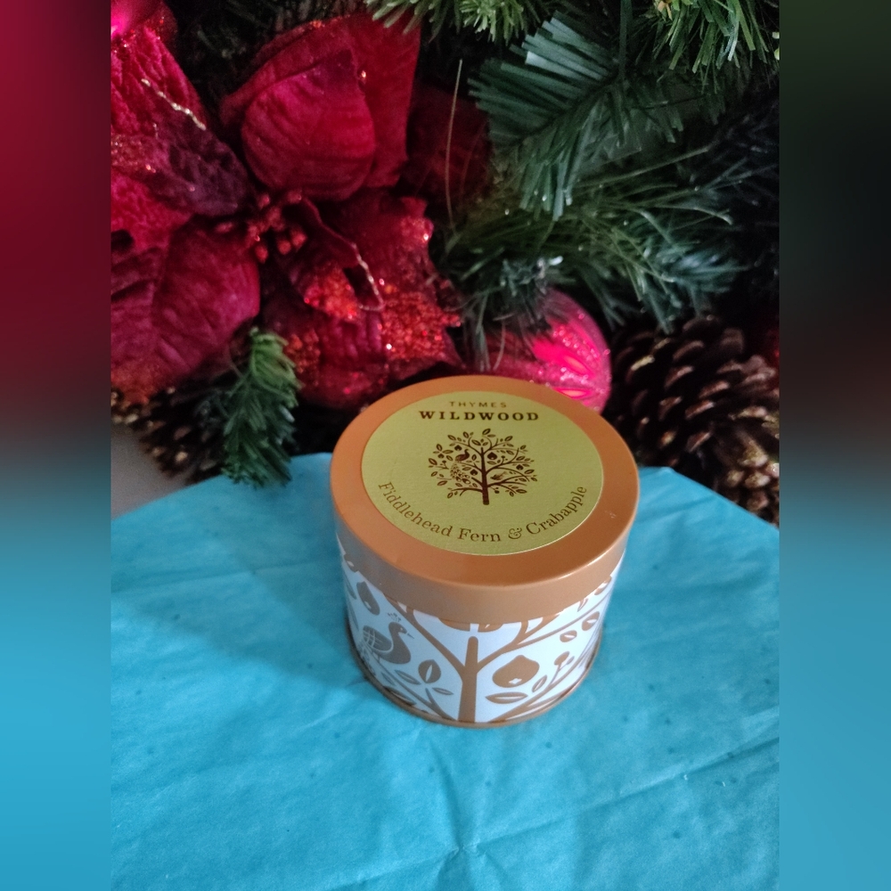 Thymes Wildwood Fiddlehead Fern & Crabapple Candle